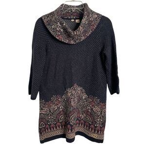 MOTH Anthropologie Womens Imperial Garden Cowlneck Tunic S Gray Blend Wool